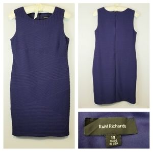 R&M Richards 14 Purple Sleeveless Midi Dress
